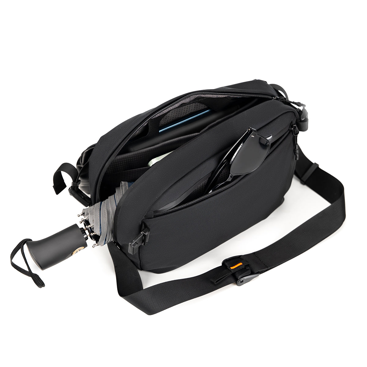 A6 Crossbody Sling Bag - CORDURA® Outdoor Shoulder Pack for Men/Women, Waterproof Flip-Top EDC Messenger Bag