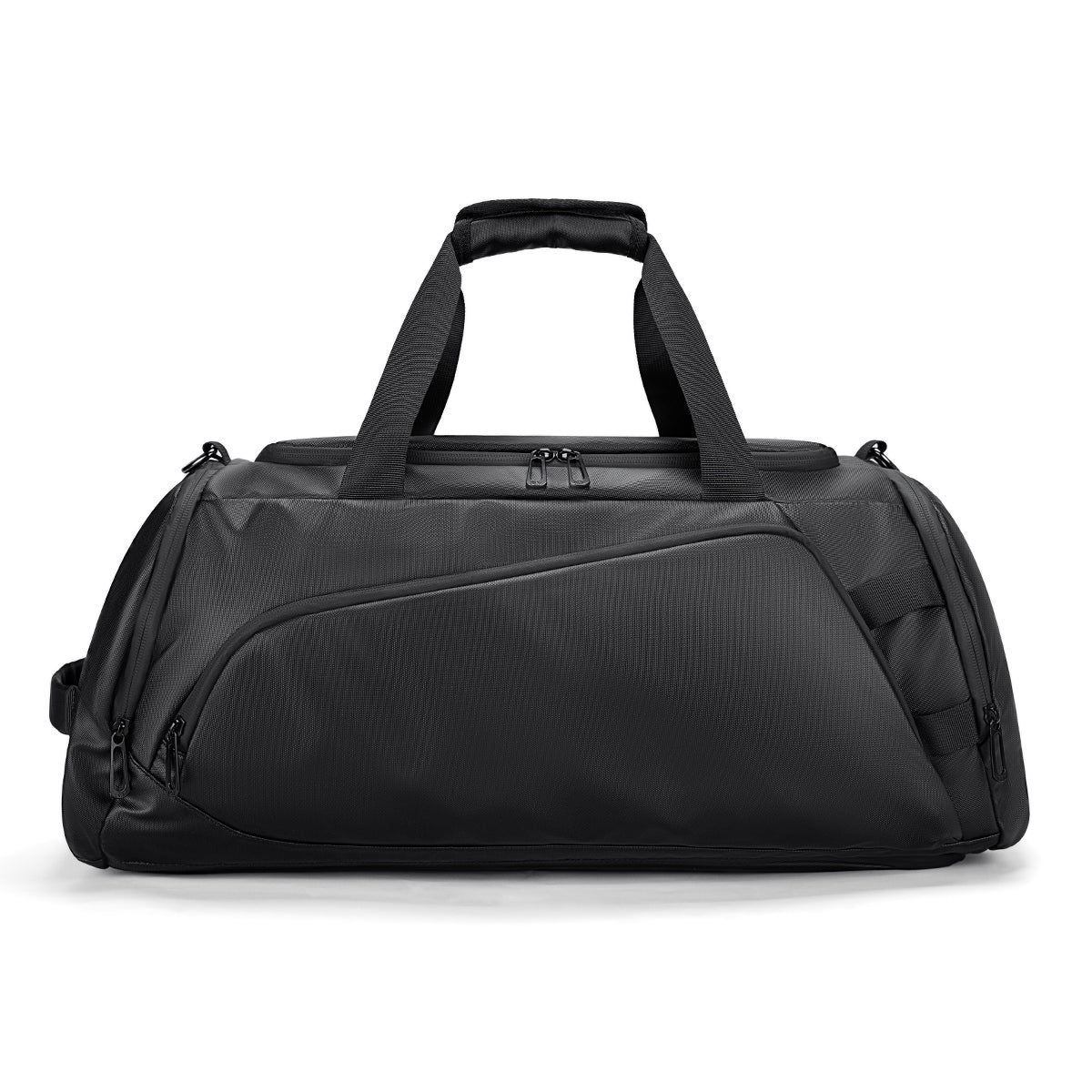 R1 Black Travel Bag - Water-Resistant Carry-On Duffle for Gym/Sports