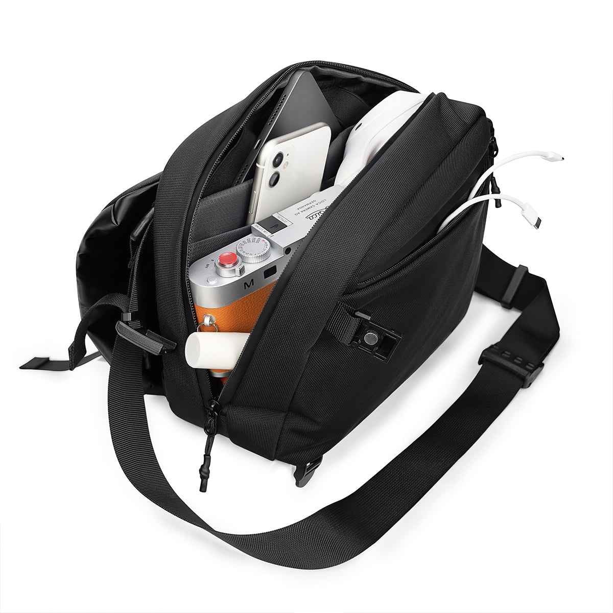 A6 Crossbody Sling Bag - CORDURA® Outdoor Shoulder Pack for Men/Women, Waterproof Flip-Top EDC Messenger Bag