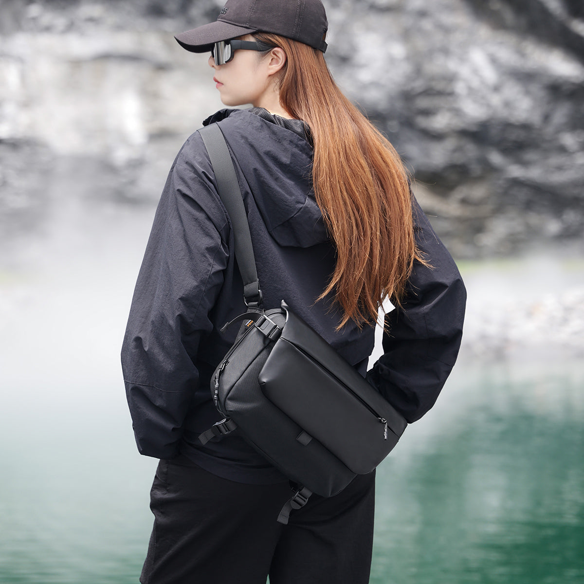 A6 Crossbody Sling Bag - CORDURA® Outdoor Shoulder Pack for Men/Women, Waterproof Flip-Top EDC Messenger Bag