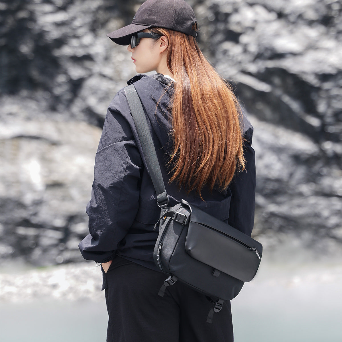 A6 Crossbody Sling Bag - CORDURA® Outdoor Shoulder Pack for Men/Women, Waterproof Flip-Top EDC Messenger Bag