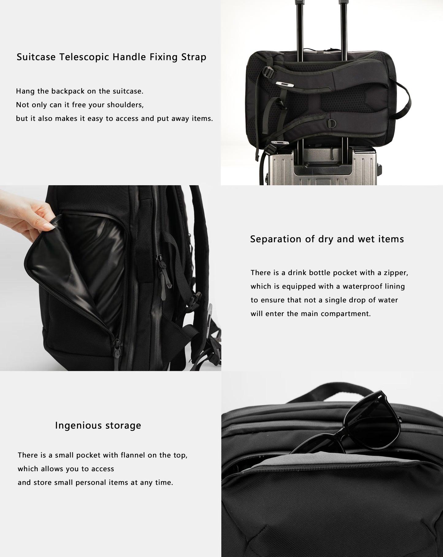 Reeyee A1 48L 840D CORDURA Material Multifunctional backpack digital computer bag business commuting unisex casual backpack large capacity travel bag