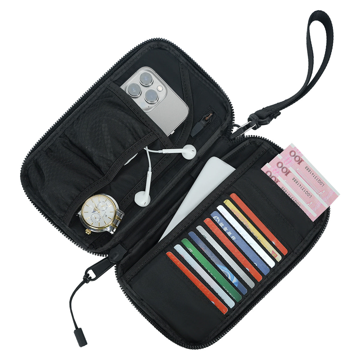Portefeuille de voyage anti-RFID en CORDURA® 1680D, léger mais durable