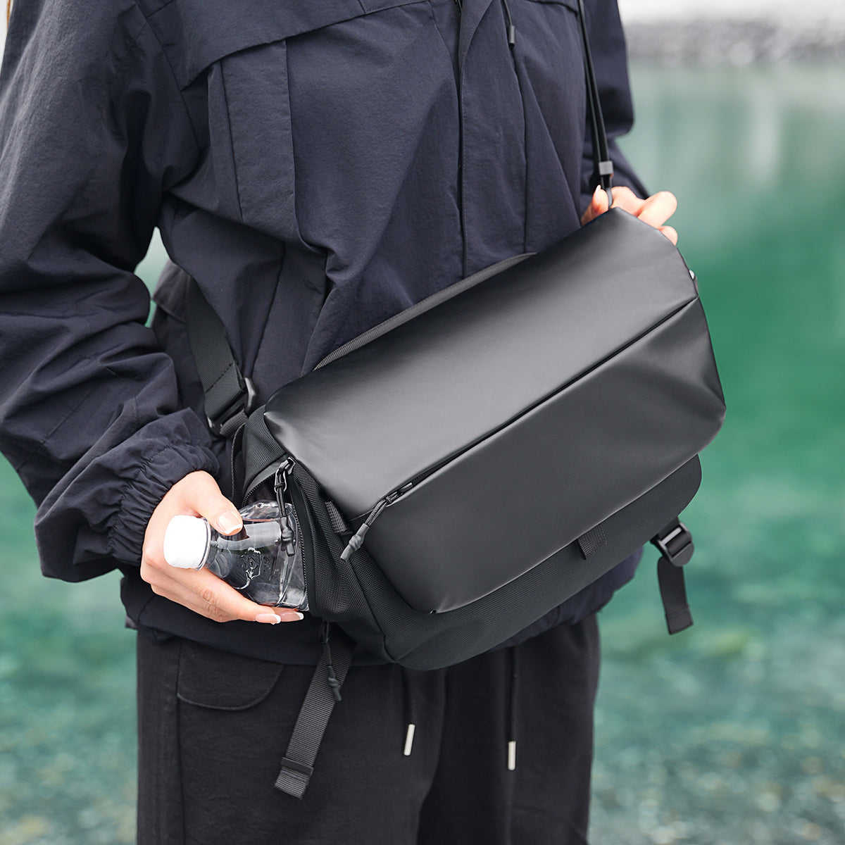 A6 Crossbody Sling Bag - CORDURA® Outdoor Shoulder Pack for Men/Women, Waterproof Flip-Top EDC Messenger Bag