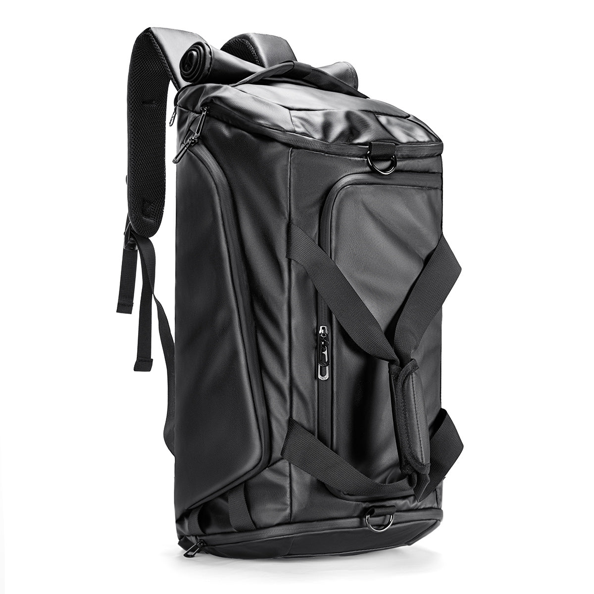 R1 Black Travel Bag - Water-Resistant Carry-On Duffle for Gym/Sports