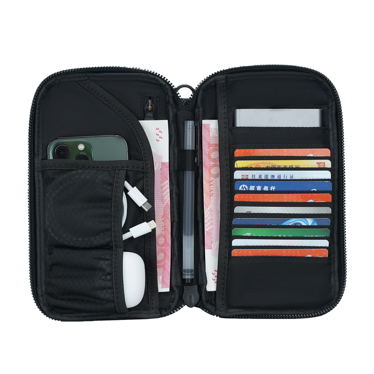 Portefeuille de voyage anti-RFID en CORDURA® 1680D, léger mais durable