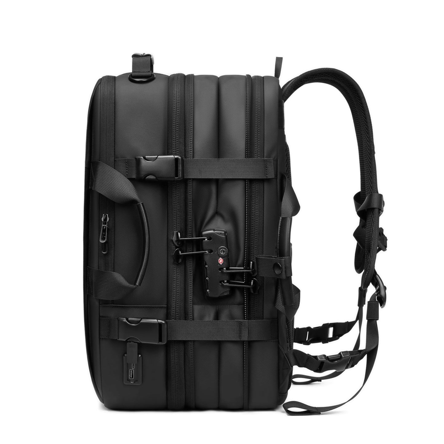 Compression Travel Backpack 60L Expandable Airback Electric Vacpack Pump Water Resistant