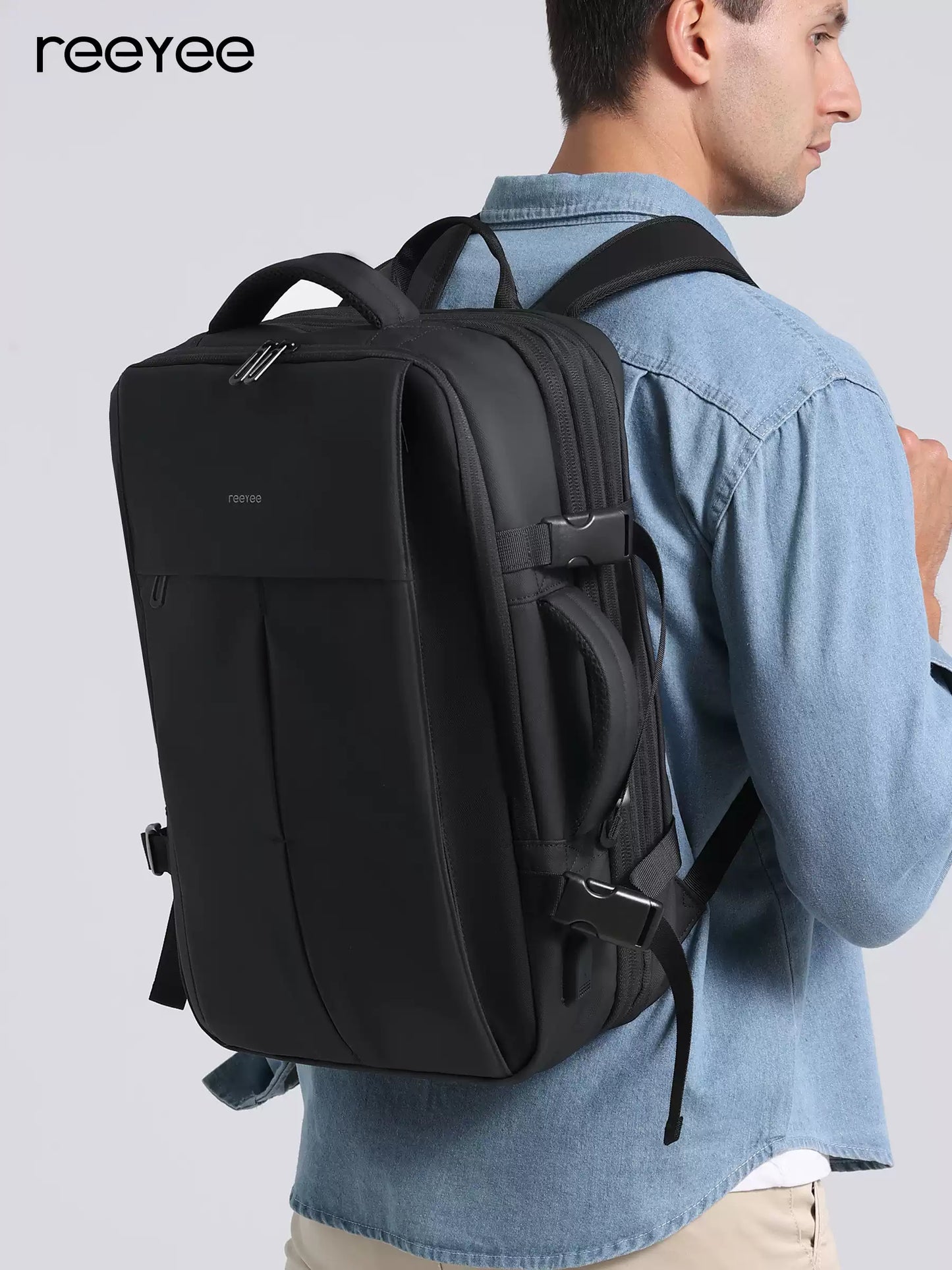 Compression Travel Backpack 60L Expandable Airback Electric Vacpack Pump Water Resistant