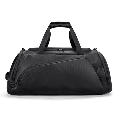 R1 Black Travel Bag - Water-Resistant Carry-On Duffle for Gym/Sports