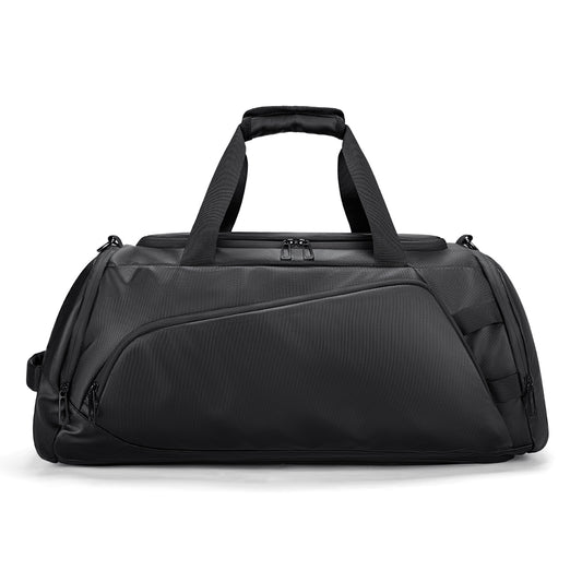 R1 Black Travel Bag - Water-Resistant Carry-On Duffle for Gym/Sports
