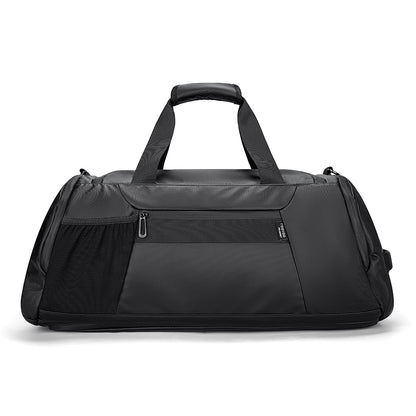 R1 Black Travel Bag - Water-Resistant Carry-On Duffle for Gym/Sports