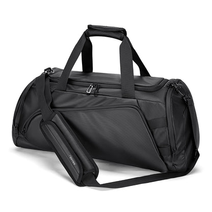 R1 Black Travel Bag - Water-Resistant Carry-On Duffle for Gym/Sports