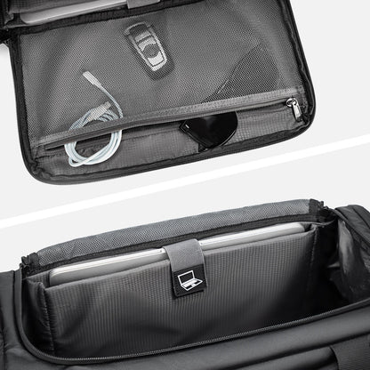 R1 Black Travel Bag - Water-Resistant Carry-On Duffle for Gym/Sports