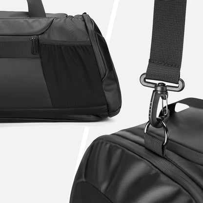 R1 Black Travel Bag - Water-Resistant Carry-On Duffle for Gym/Sports
