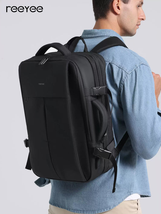 ReeYee Vacuum Seal Compression Travel Backpack 60L Expandable Airback Electric Vacpack Pump Water Resistant